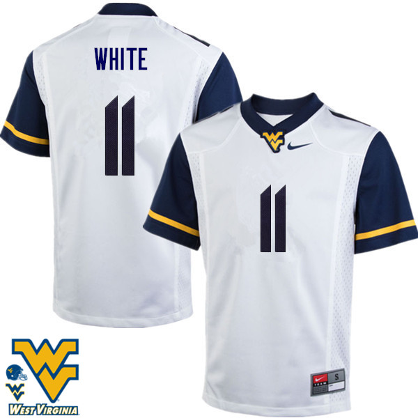 NCAA Men's Kevin White West Virginia Mountaineers White #11 Nike Stitched Football College Authentic Jersey FM23T88LQ